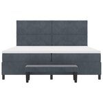 vidaXL Lit à Sommier avec Matelas & Banc Gris Foncé 200x200 cm Velours