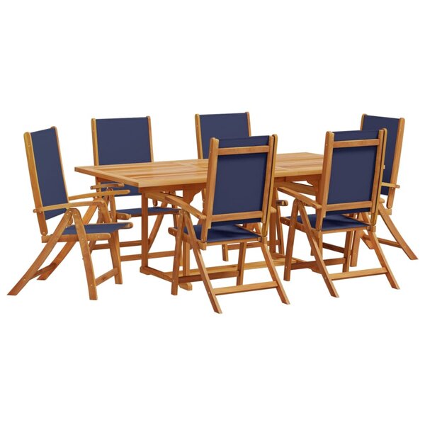 vidaXL Ensemble à manger de jardin 7Pièces bois d'acacia solide textilène