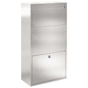 vidaXL Boîte de dépôt de colis avec porte Chrome 44 x 22 x 82 cm Acier