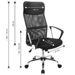 HI Chaise de bureau Noir Acier