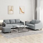 vidaXL Ensemble de canapés 3 Pièces avec coussins Gris clair Tissu