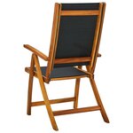 vidaXL Chaises pliables de jardin lot de 2 Bois d'acacia et textilène