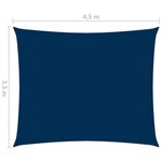 vidaXL Voile de parasol Tissu Oxford rectangulaire 3 5x4 5 m Bleu