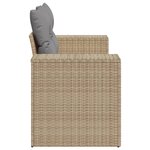 vidaXL Canapé de jardin avec coussins 2 places beige résine tressée