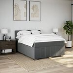 vidaXL Sommier à lattes de lit avec matelas Gris foncé 160x200cm Tissu