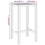 vidaXL Table de bar 60x60x110 cm Bois de pin imprégné