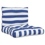 vidaXL Coussins de palette lot de 2 rayures bleues/blanches