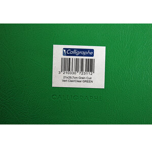 Protège-cahier Grain Cuir 20/100ème 17x22 vert sapin CALLIGRAPHE