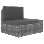 vidaXL Salon de jardin 10 Pièces avec coussins Gris Résine tressée