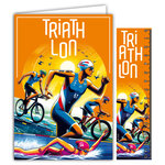 Carte TRIATHLON NATATION VÉLO COURSE À PIED avec Enveloppe 12x17 5cm Pour sportif sportive champion(ne) ou supporter Cyclisme Collection Passion Sports des Jeux Olympiques - Fabriqué en France