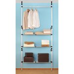 vidaXL Système de garde-robe télescopique barres et étagère Aluminium