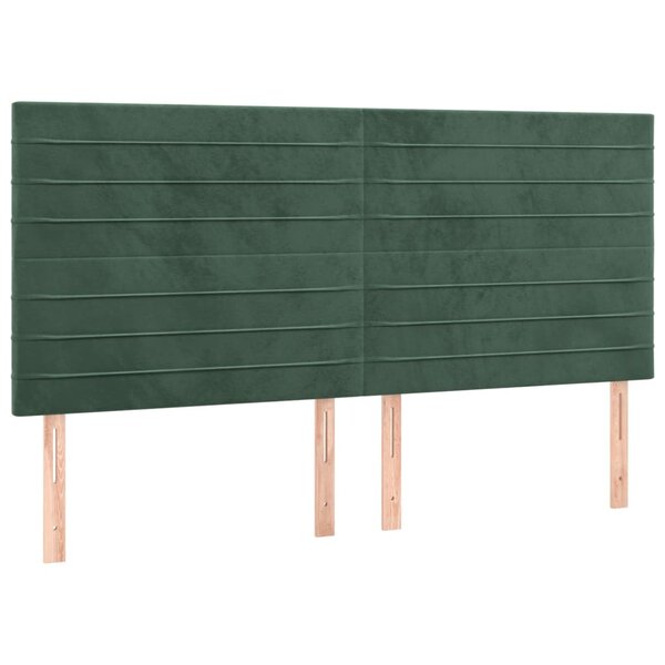 vidaXL Têtes de lit 4 Pièces Vert foncé 80x5x78/88 cm Velours