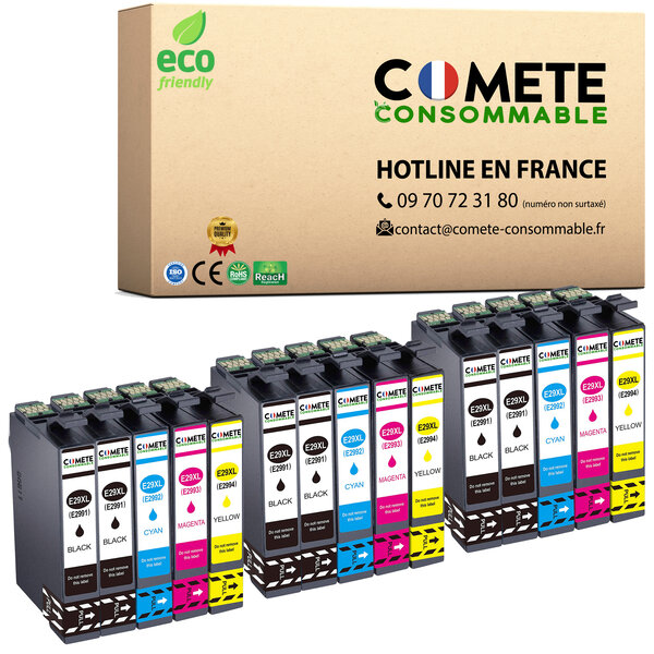 Cartouche 29XL Pack de 15 Compatibles Comete, Entreprise Française