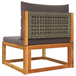 vidaXL Salon de jardin avec coussins 4 Pièces bois d'acacia massif