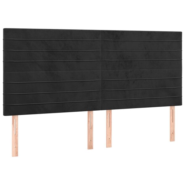vidaXL Têtes de lit 4 Pièces Noir 100x5x78/88 cm Velours
