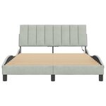 vidaXL Cadre de lit avec lumières LED gris clair 120x200 cm velours