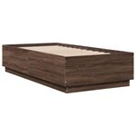 vidaXL Cadre de lit avec lumières LED chêne marron 75x190 cm