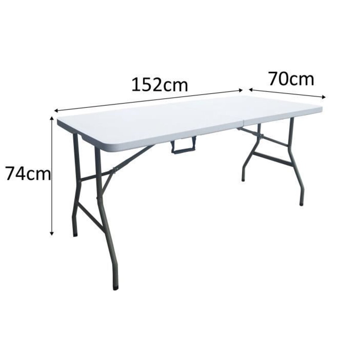 Table pliante - 150 cm - 6 personnes - Revetement en poudre en tubes d'acier  - La Poste