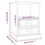 vidaXL Tables de chevet 2 Pièces chêne marron 43x36x60 cm