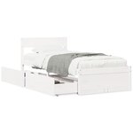 vidaXL Cadre de lit sans matelas blanc 90x200 cm bois de pin massif