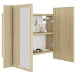 vidaXL Armoire à miroir à LED de bain Chêne sonoma 60x12x45 Acrylique