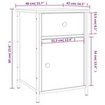 vidaXL Tables de chevet 2 Pièces chêne fumé 40x42x60 cm bois d'ingénierie