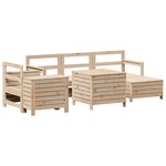 vidaXL Salon de jardin 7 Pièces bois de pin massif