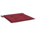 vidaXL Coussins de chaise de jardin lot de 4 rouge bordeaux 50x50x3 cm