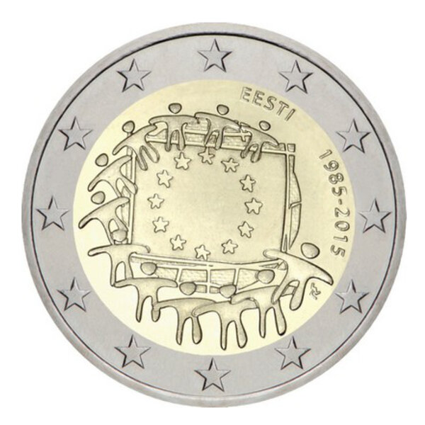 2 euros commémorative Estonie 2015 - 30 ans du Drapeau Européen.