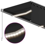 vidaXL Auvent manuel rétractable et store et LED 3x2 5 m Anthracite