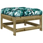 vidaXL Salon de jardin 6 Pièces avec coussins bois de pin imprégné