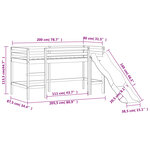vidaXL Lit mezzanine enfants avec tour bleu 80x200cm bois pin massif