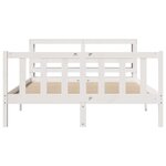 vidaXL Cadre de lit sans matelas blanc 140x200 cm bois de pin massif