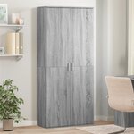 vidaXL Buffet haut sonoma gris 80x35x180 cm bois d'ingénierie