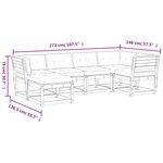 vidaXL Salon de jardin 6 Pièces avec coussins cire marron bois pin massif