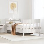 vidaXL Cadre de lit sans matelas blanc 75x190 cm bois de pin massif