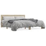vidaXL Cadre de lit chêne sonoma 200x200 cm bois d'ingénierie et métal