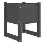 vidaXL Jardinières 2 Pièces Gris 40x40x52 5 cm Bois massif de pin
