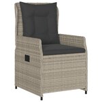 vidaXL Chaises inclinables de jardin lot de2 gris clair résine tressée