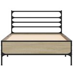 vidaXL Cadre de lit chêne sonoma 75x190 cm bois d'ingénierie et métal