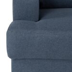 Canapé d'angle droit 4 places - Tissu bleu - 215 x 140 86 cm