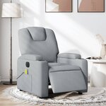vidaXL Fauteuil de massage inclinable électrique gris clair tissu