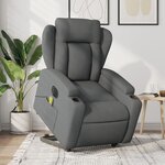 vidaXL Fauteuil inclinable de massage électrique Gris foncé Tissu