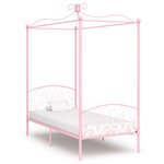 vidaXL Cadre de lit à baldaquin Rose Métal 100 x 200 cm