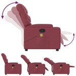 vidaXL Fauteuil de massage inclinable Rouge bordeaux Tissu