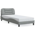 vidaXL Cadre de lit avec tête de lit Gris clair 80x200 cm Tissu