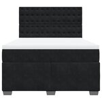 vidaXL Sommier à lattes de lit avec matelas Noir 140x190 cm Velours