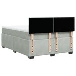 vidaXL Sommier à lattes de lit et matelas Gris clair 140x190cm Velours