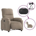 vidaXL Fauteuil inclinable électrique taupe tissu microfibre