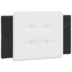 vidaXL Coussin de tête de lit noir et blanc 80 cm similicuir
